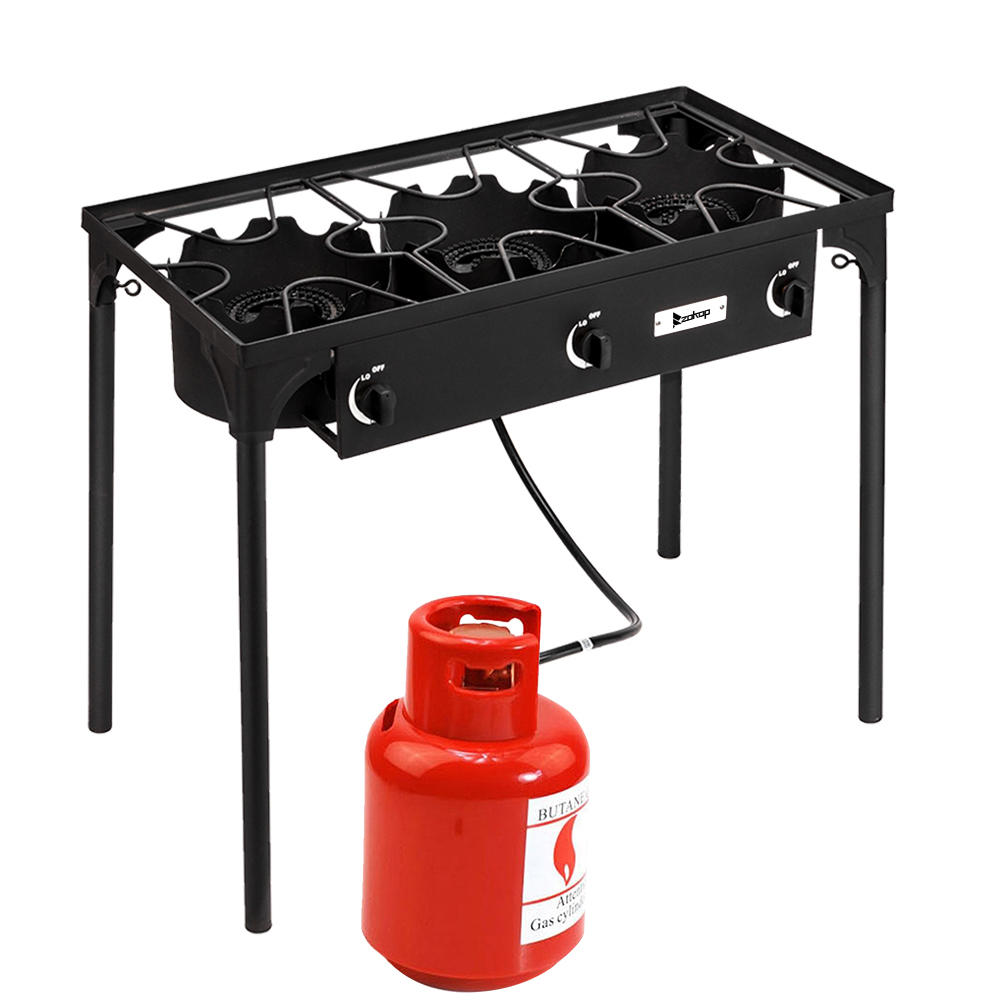 Winado 3 Burner Gas Propane Cooker Outdoor Camping Picnic Stove Stand BBQ Grill