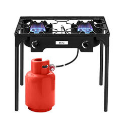 Winado 2 Burner Gas Propane Cooker Outdoor Camping Picnic Stove Stand BBQ Grill