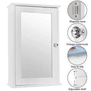 Winado Bathroom Cabinet Wall Mount Mirrored Medicine Cabinet