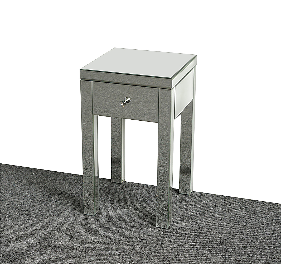 Winado Modern Mirrored Nightstand End, Small Mirrored End Table