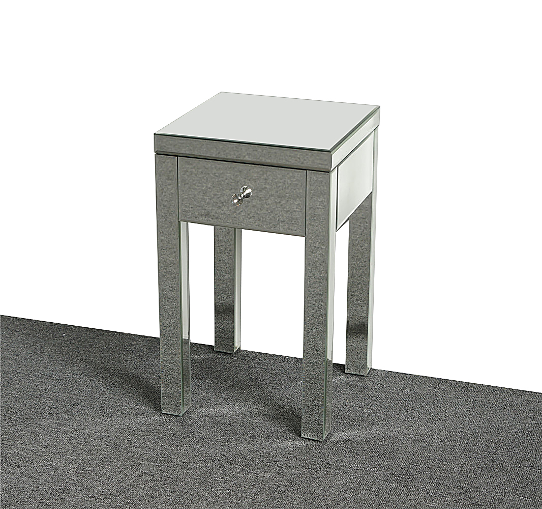 Winado Modern Mirrored Nightstand End Table Small Bedside Storage Cabinet With Drawer Winado Modern Mirrored Nightstand End, Small Mirrored End Table