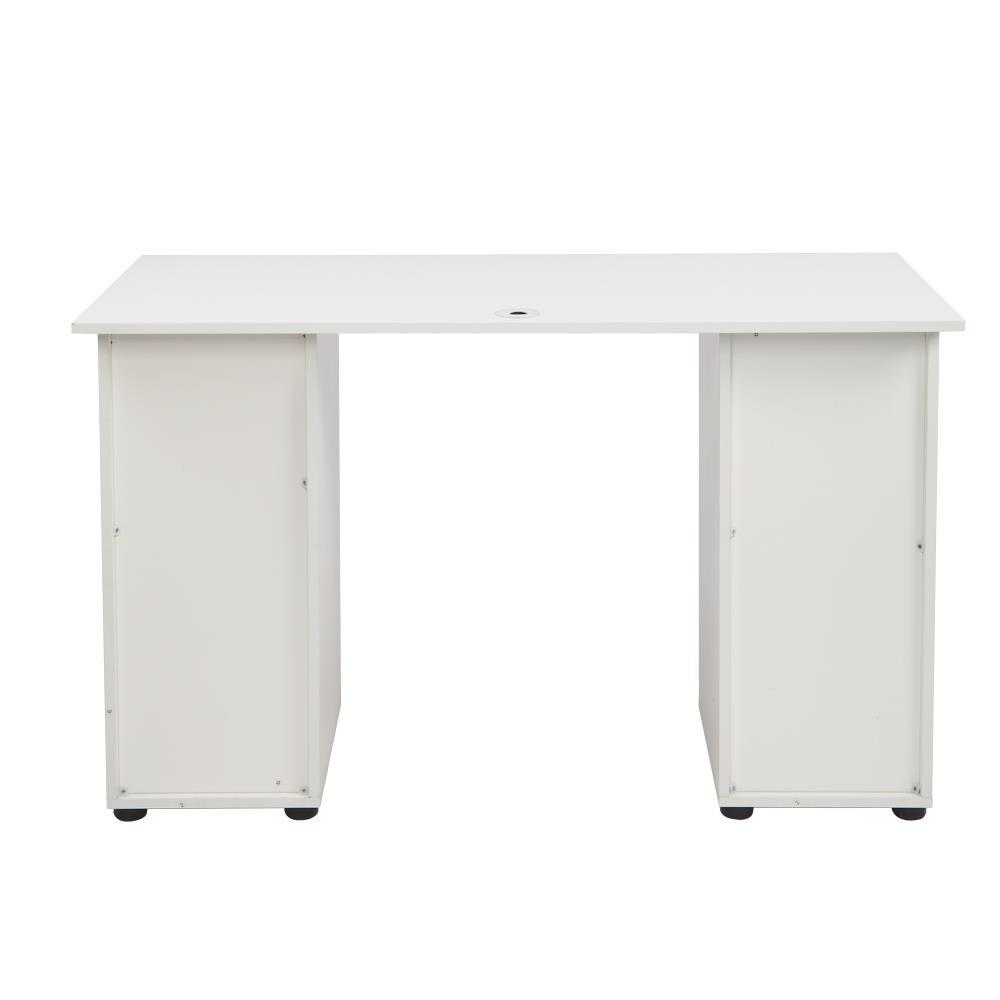 Winado Computer Desk,PC Laptop Desk Modern Writing Table Wood Study Workstation Office Desk with Drawer & Cabinet,White