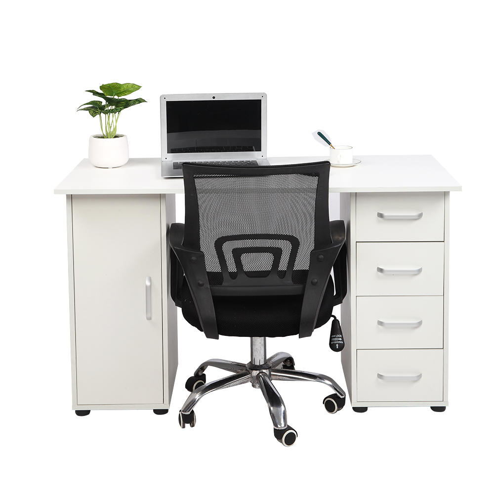 Winado Computer Desk,PC Laptop Desk Modern Writing Table Wood Study Workstation Office Desk with Drawer & Cabinet,White
