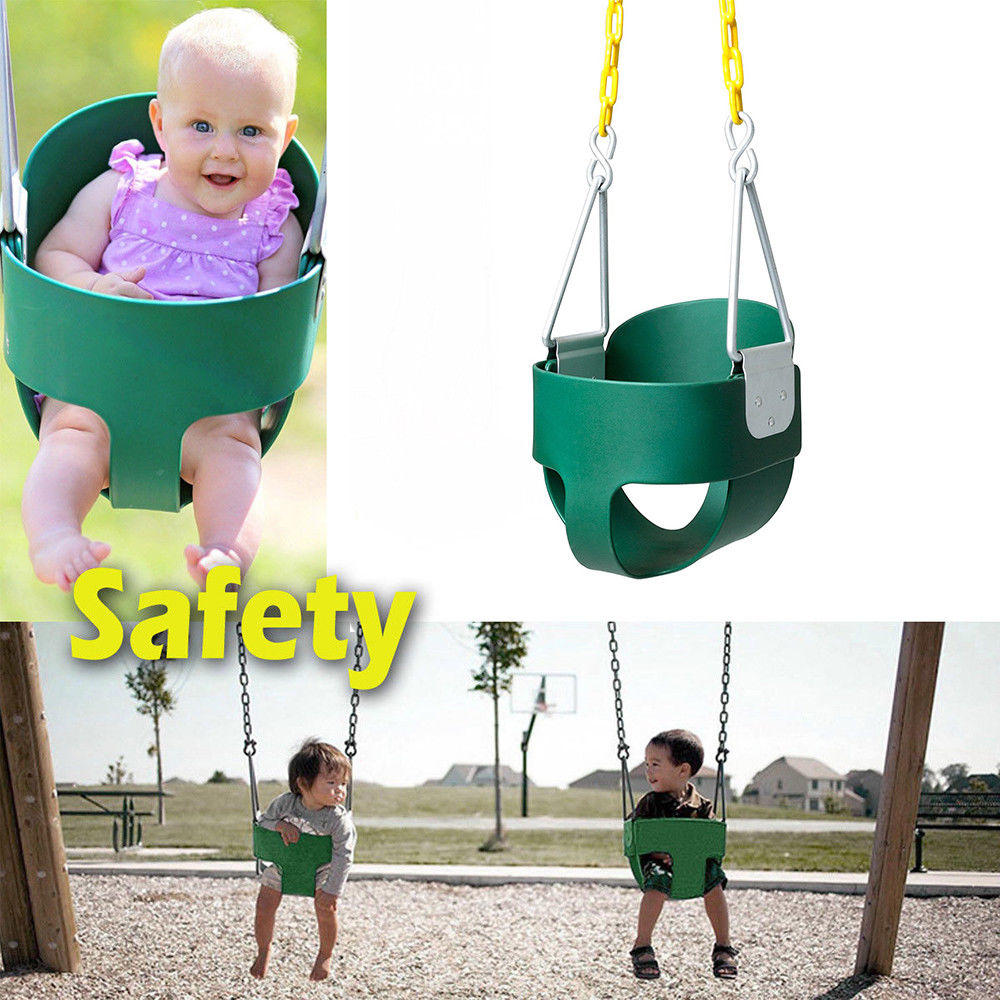 Winado Heavy-Duty High Back Full Bucket Toddler Swing Seat with Coated Swing Chains Fully Assembled