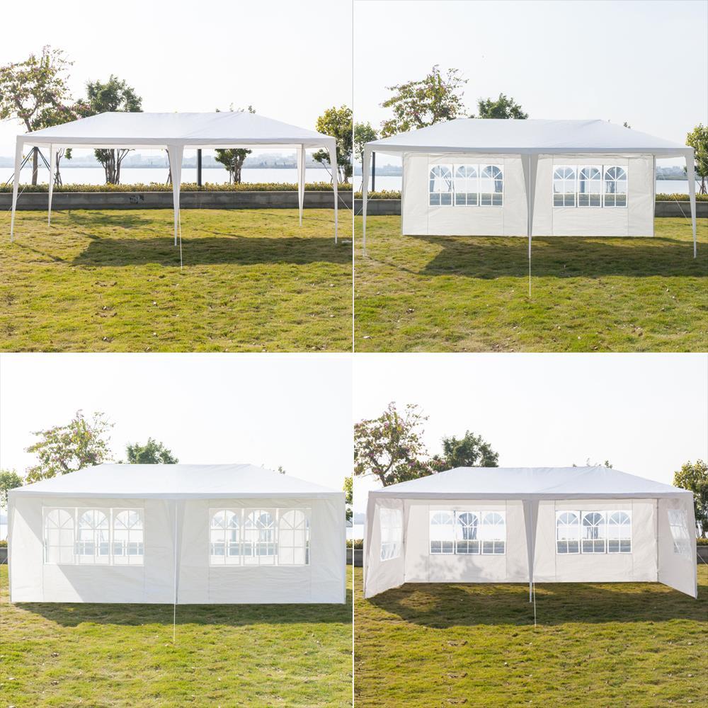 Winado 10' x 20' Outdoor White Waterproof Gazebo Canopy Tent with 4 Removable Sidewalls and Windows Tent for Party Wedding Events Beach