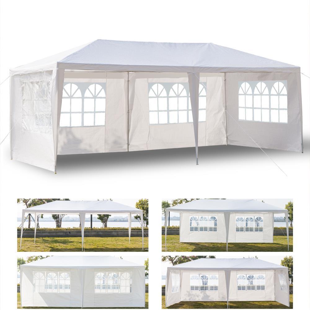 Winado 10' x 20' Outdoor White Waterproof Gazebo Canopy Tent with 4 Removable Sidewalls and Windows Tent for Party Wedding Events Beach