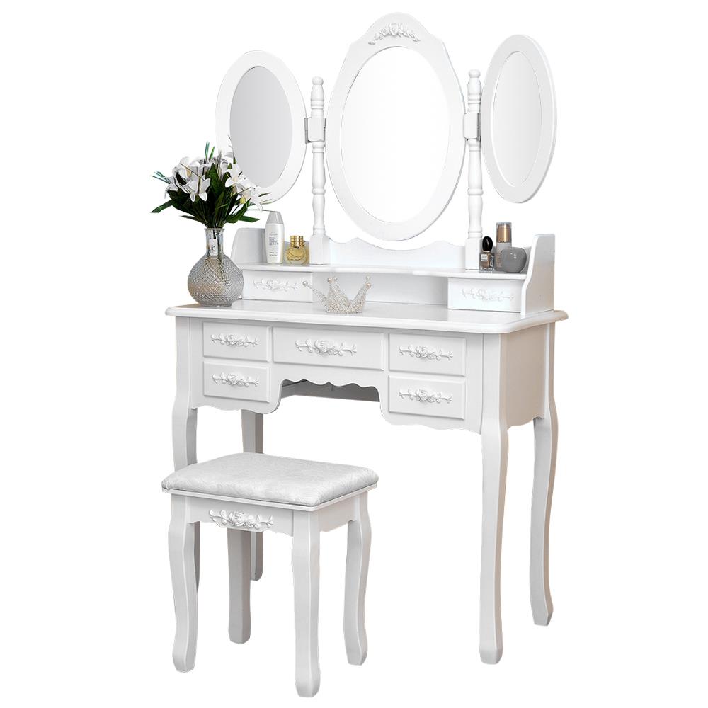 Up Table White Dressing Set, White Vanity Table Set
