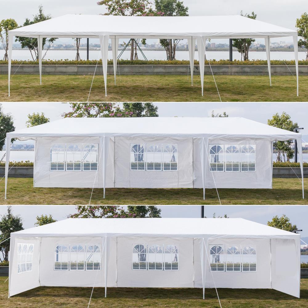 Winado 10'x 30' White Gazebo Wedding Party Tent Canopy Outdoor Gazebo Canopy Wedding Party Tent With 5 Sidewalls-5