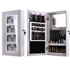 Winado Jewelry Armoire with Photo Frame, Key Storage Cabinet, Wall Mount