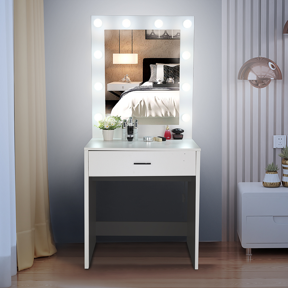 Winado Vanity Table Set With Lighted, Modern Vanity Table With Lighted Mirror