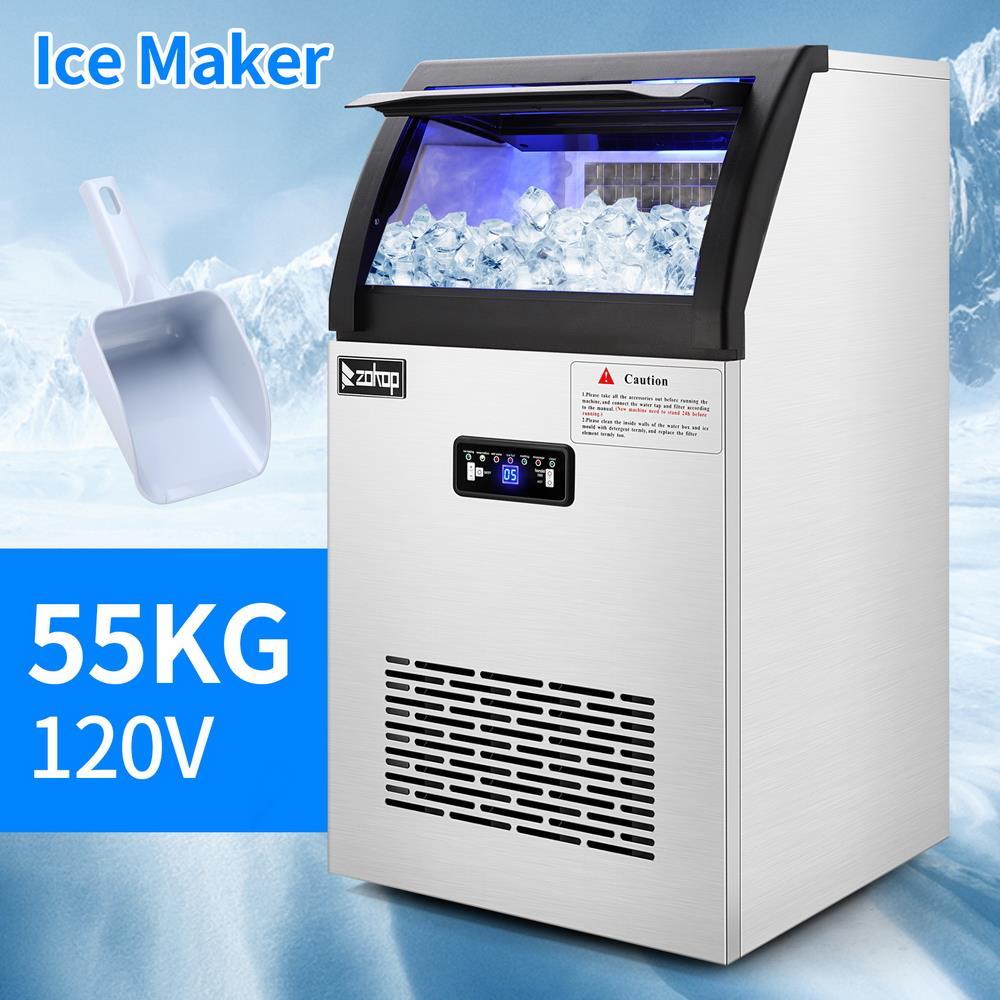 Winado Commercial Freestanding Ice Maker, Under Counter, Stainless Steel Ice Cube Maker with Ice Scoop, 24lbs Capacity