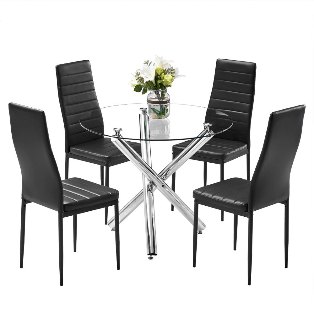 Winado 5pcs Round Dining Table Set, 4 Person Dining Room Table And Chairs