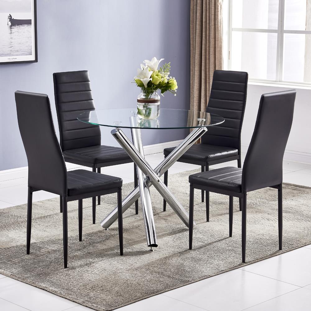 Winado 5pcs Round Dining Table Set, Round 4 Person Dining Table And Chairs
