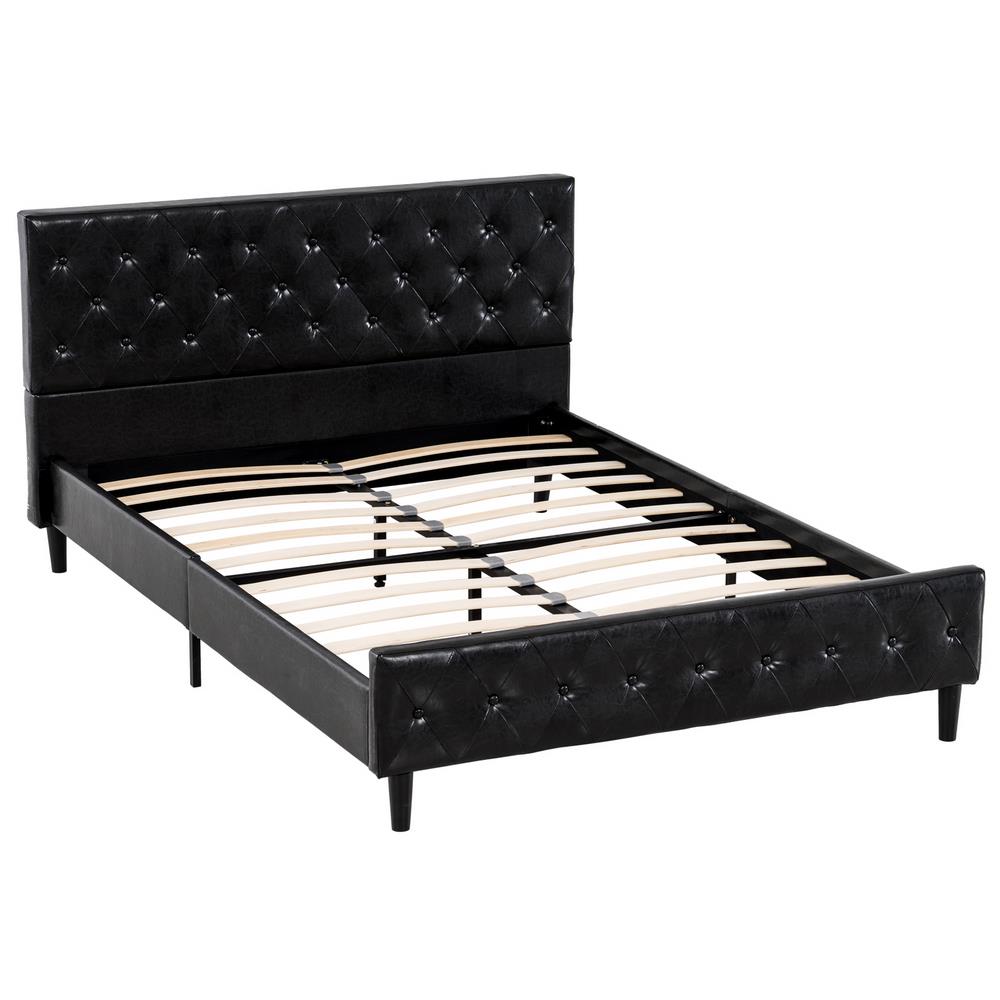 Winado Upholstered Faux Leather, Twin Leather Bed Frame