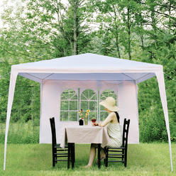 Winado 10'x10' Party Tent Canopy Wedding Tent Event Tent Outdoor Gazebo White with 3 Sidewall
