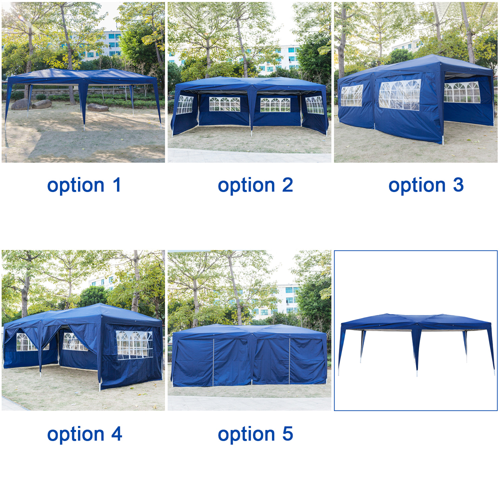 Winado 10'x20' Ez Canopy Wedding Home Party Tent Outdoor Gazebo with 6 Removable Sidewalls and Windows，Blue