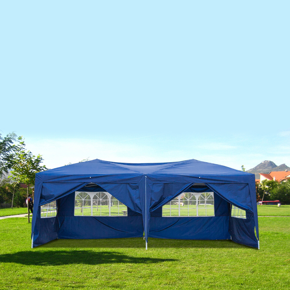 Winado 10'x20' Ez Canopy Wedding Home Party Tent Outdoor Gazebo with 6 Removable Sidewalls and Windows，Blue