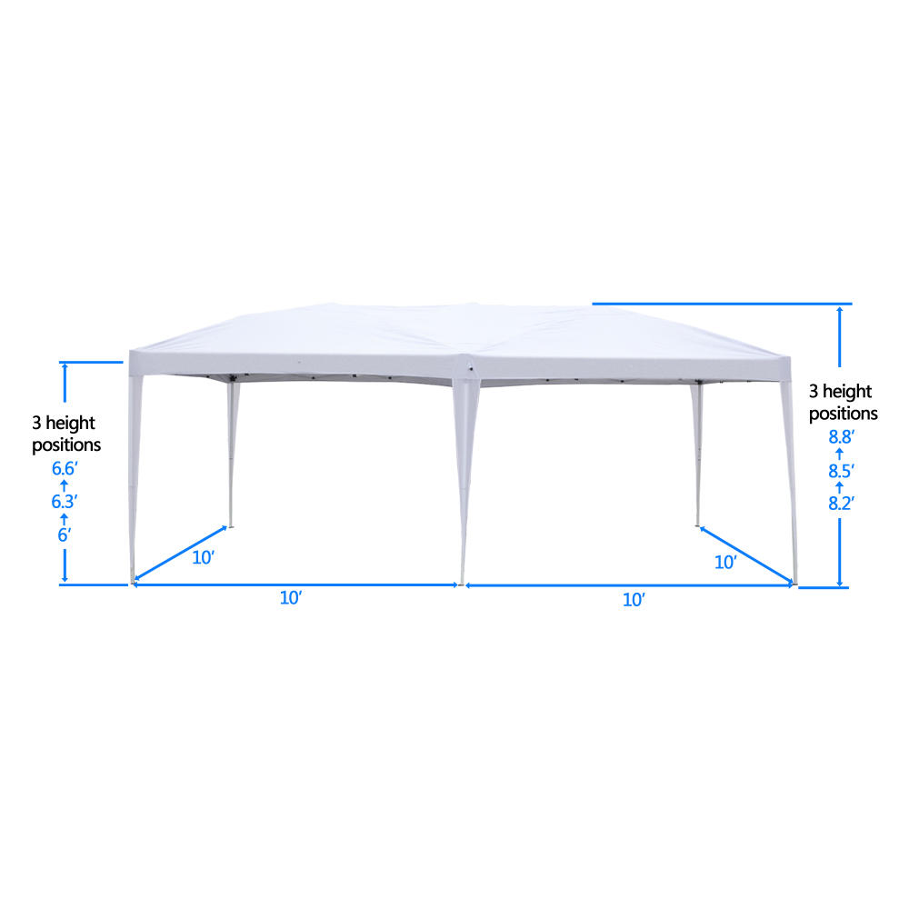 Winado Easy Pop Up Canopy Party Tent, 10 x 20-Feet, White