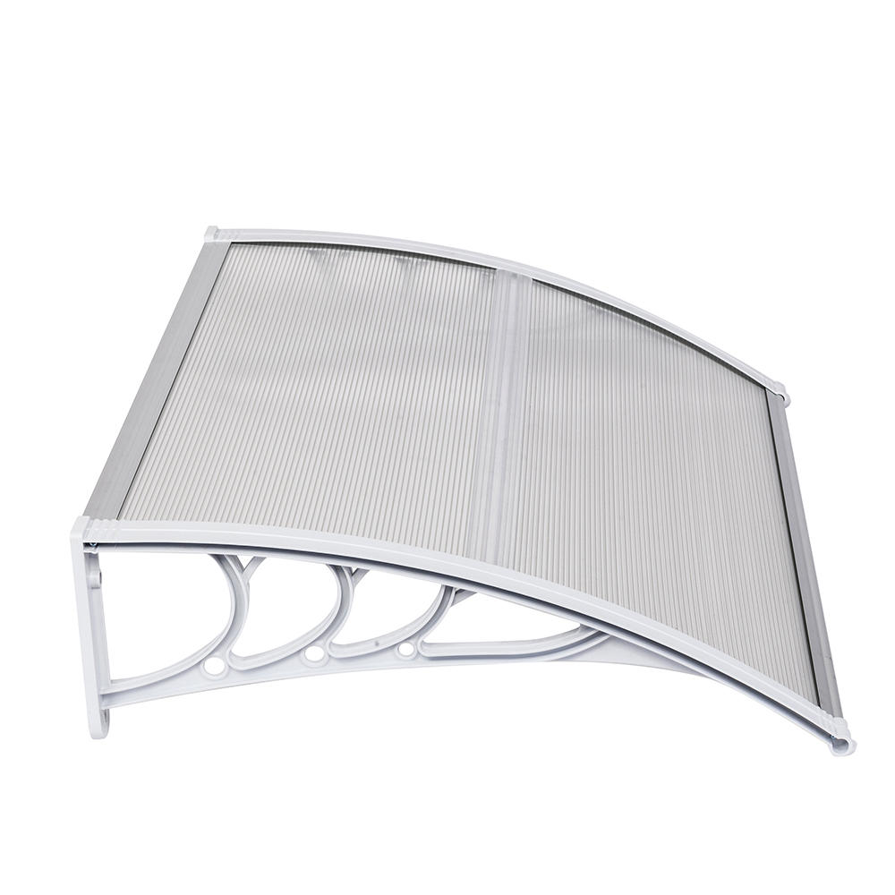 Winado 100 x 80cm Window Rain Cover Eaves Transparent Board & White Holder