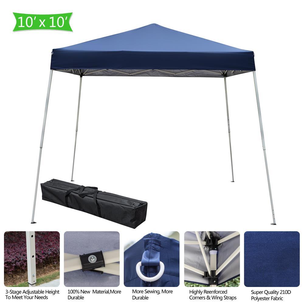 Winado 10x10 Ez Pop Up Canopy Camping Tent Outdoor Canopy Instant Shelter with carrying Bag, Blue