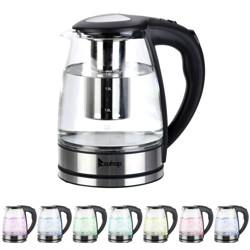 Winado 1.8L Electric Kettle Glass Kettle Electric Tea Kettle with Removable Tea Infuser, Fast Boiling with Auto Shut Off, Boil-Dry