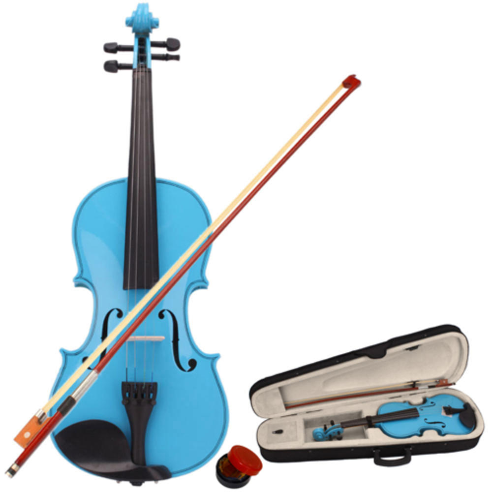 Winado 4/4 Acoustic Violin Case Bow Rosin Sky Blue