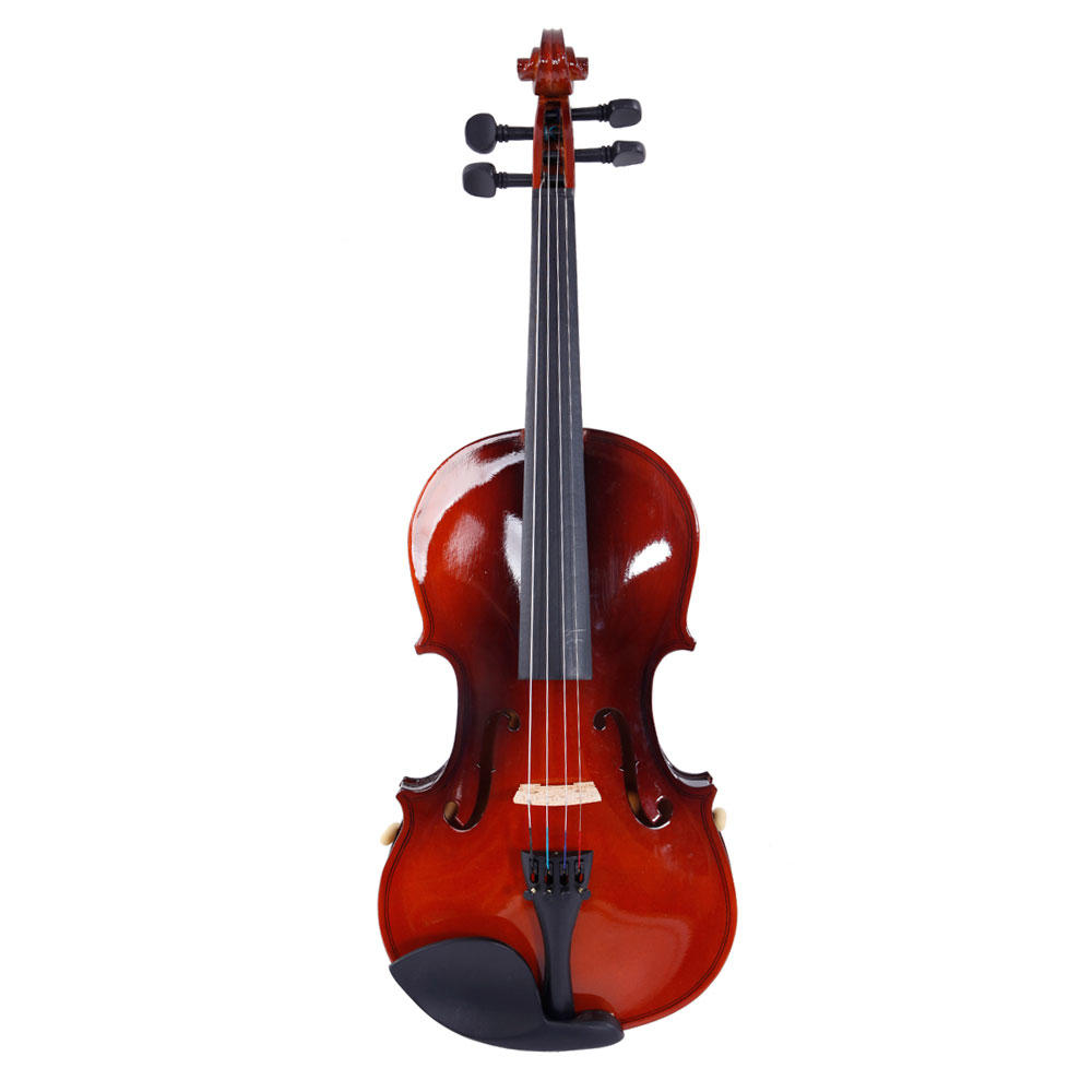 Winado GV100 1/4 Acoustic Violin Case Bow Rosin Strings Tuner Shoulder Rest Natural