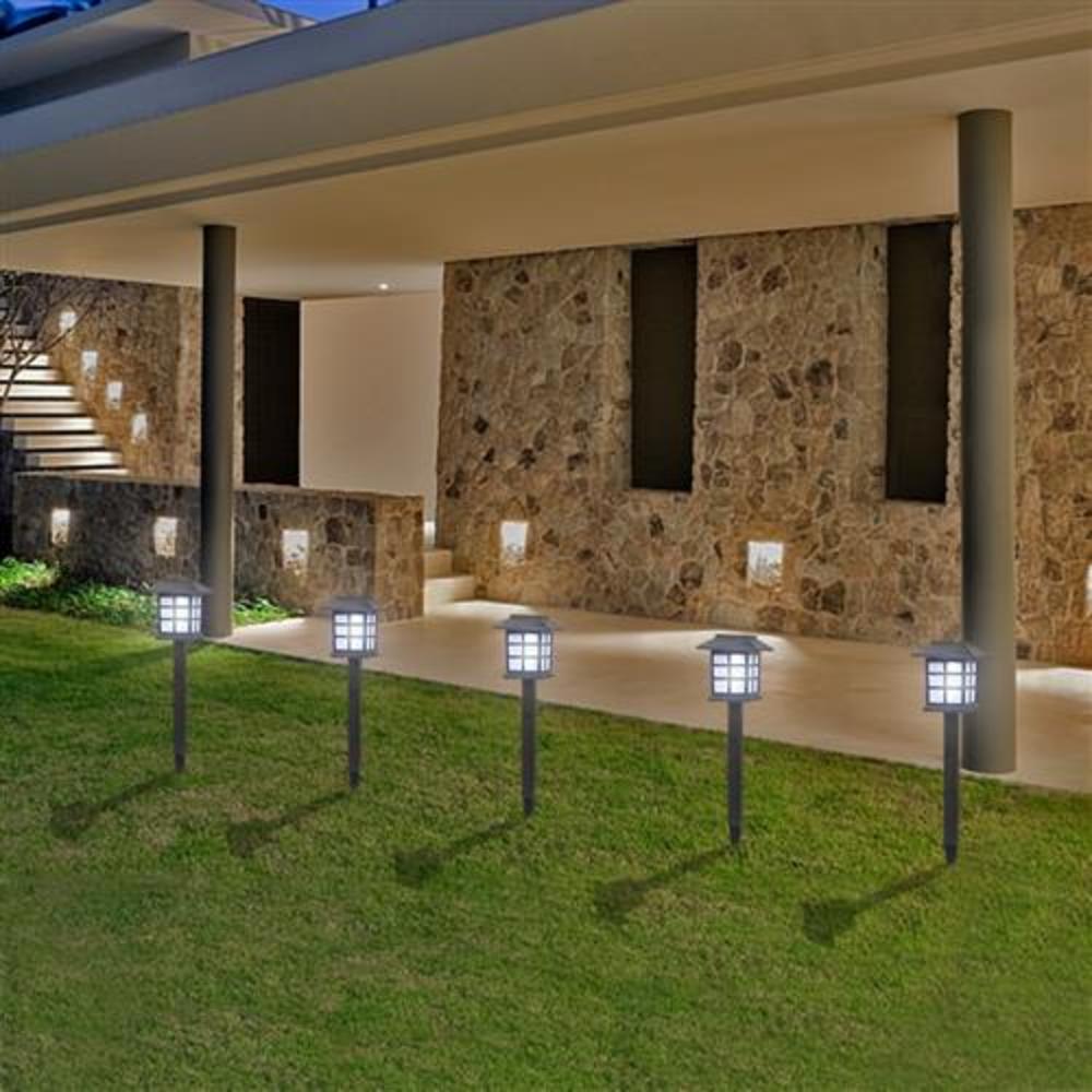 Winado 8pcs White LED Solar Lantern Torch Light Garden Landscape Lighting