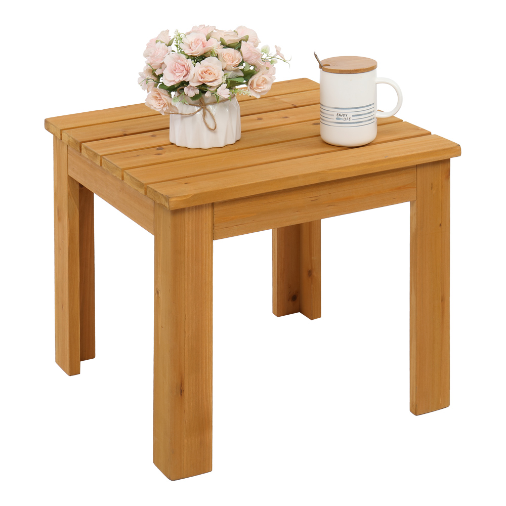 Winado Wooden Square Sofa Side Table End Table Patio Coffee Bistro Table