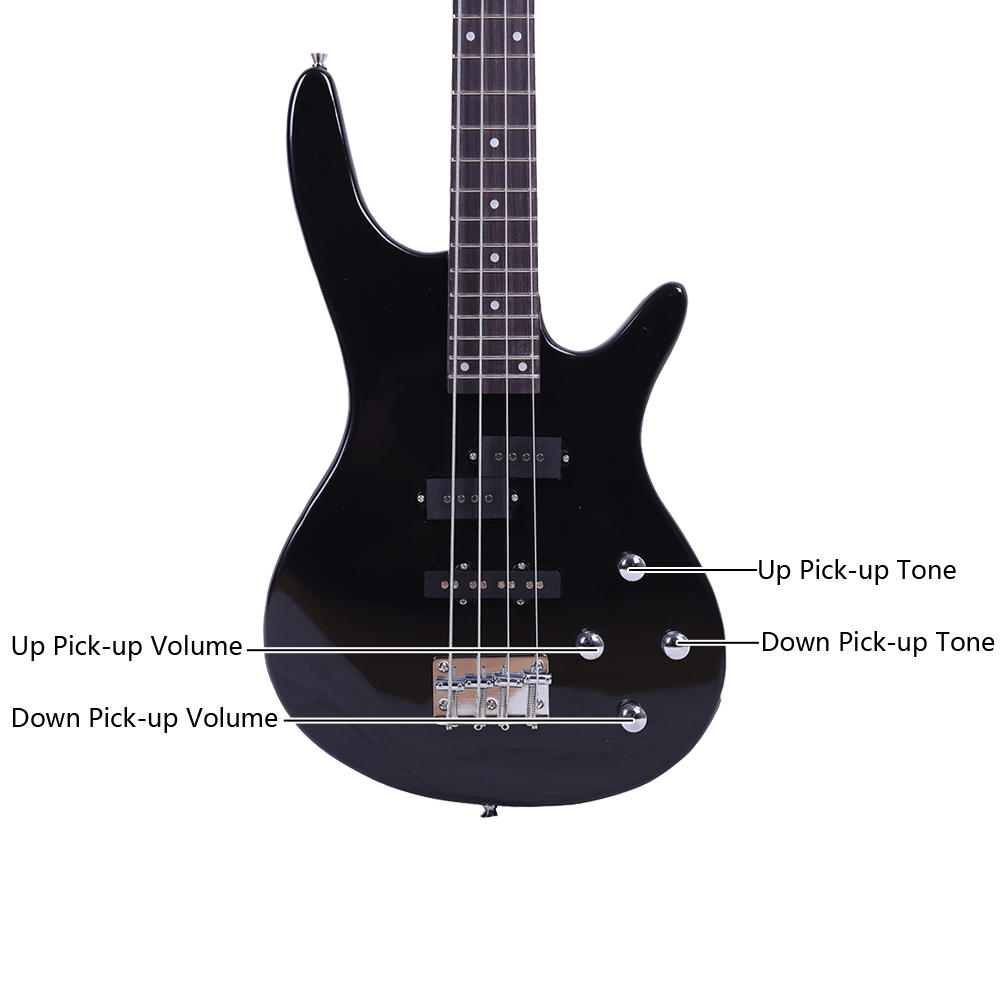 Winado Exquisite Stylish IB Bass with Power Line and Wrench Tool Black