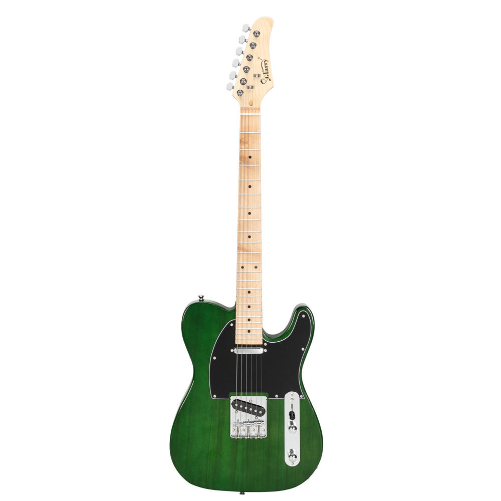Winado Maple Fingerboard Electric Guitar (Green) Bag Strap Paddle Cable Wrench Tool