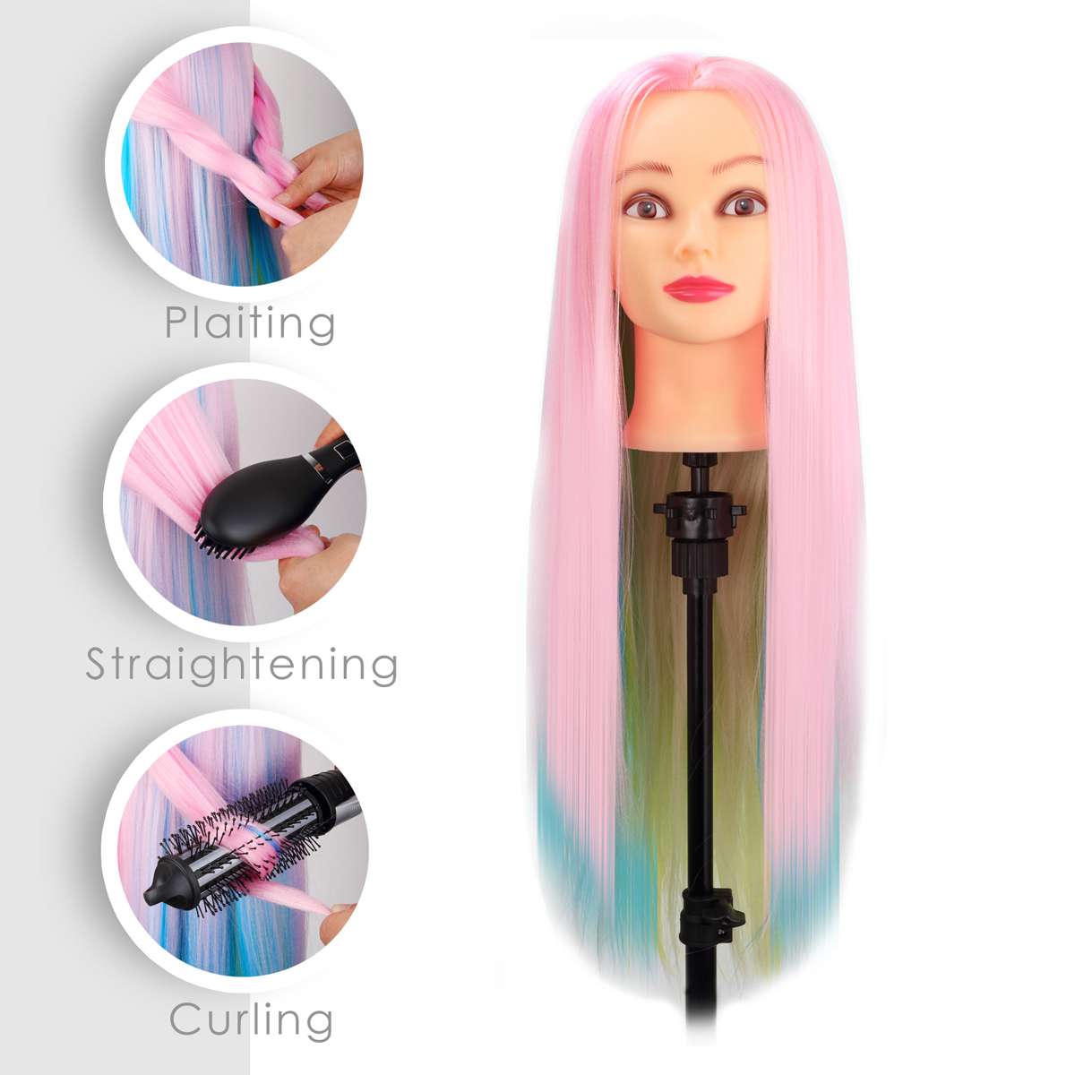 Besmall 24 Cosmetology Manikin Mannequin Head 100 Synthetic Hair