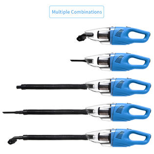 Amyhomie Car Vacuum Cleaner High Power 12v 120w Handheld Car Vacuum Cleaner With Led Light Stainless Steel Hepa Filter Blue