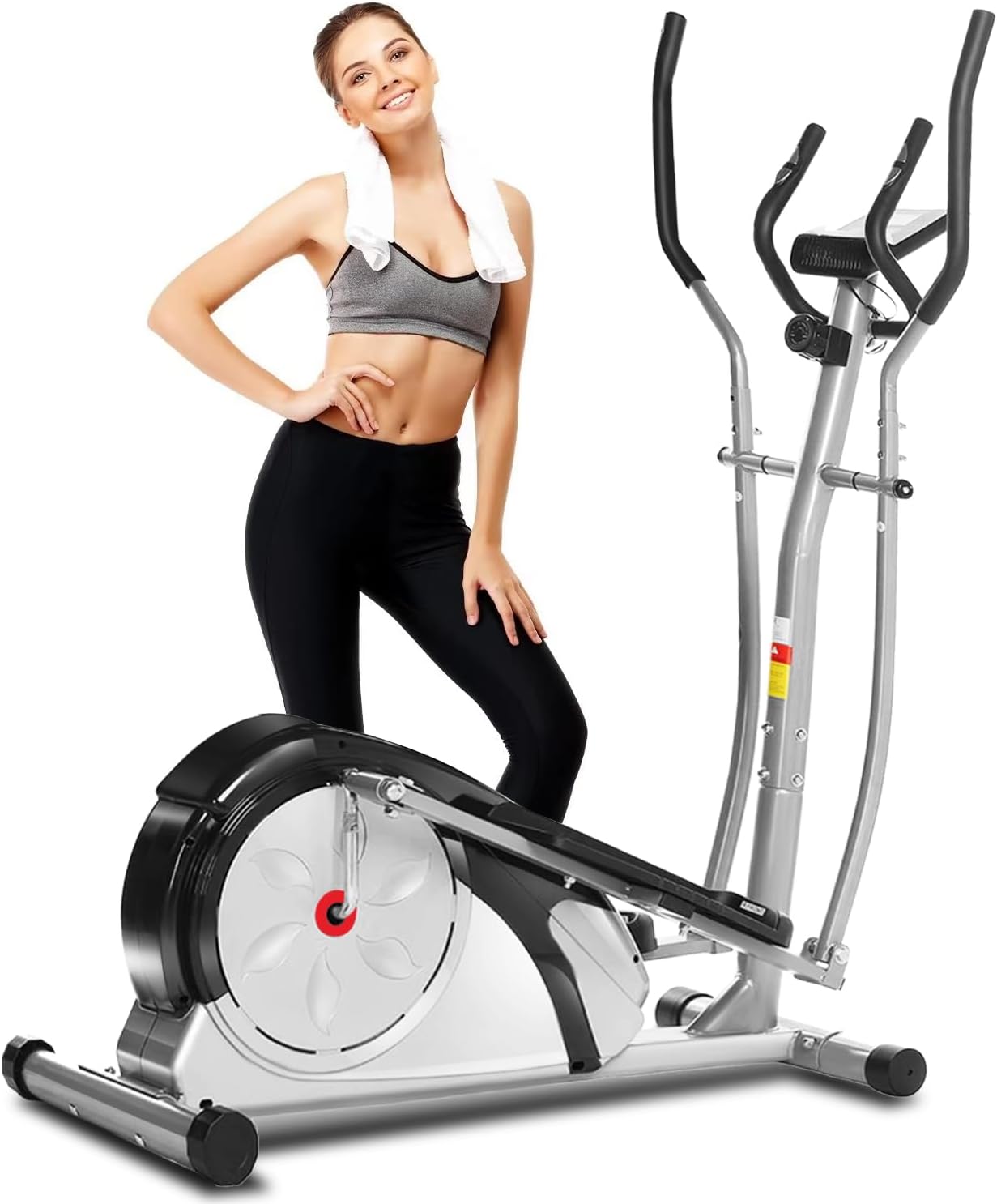 Ancheer 8 Levels Magnetic Resistance Elliptical,350lbs Max Load Training Machines,Smooth Quiet Driven Elliptical For Home Gym Office