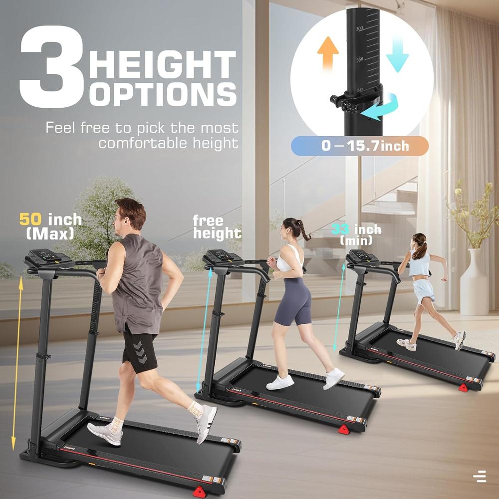 Ancheer 3 in 1 Foldable Treadmill with Removable Desk&Adjustable Height,Powerful Home/offie/Gym Incline Treadmill 300LBS Weight Capacity