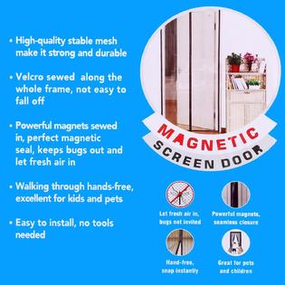 Firstbuy Magnetic Screen Door Auto Snap Closure With Velcro