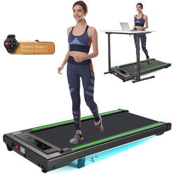 Generic 2 in 1 Walking Pad Under Desk Treadmill with Incline&LED Touch Screen&Remote Control,300lbs Weight Capacity,Installation-Free