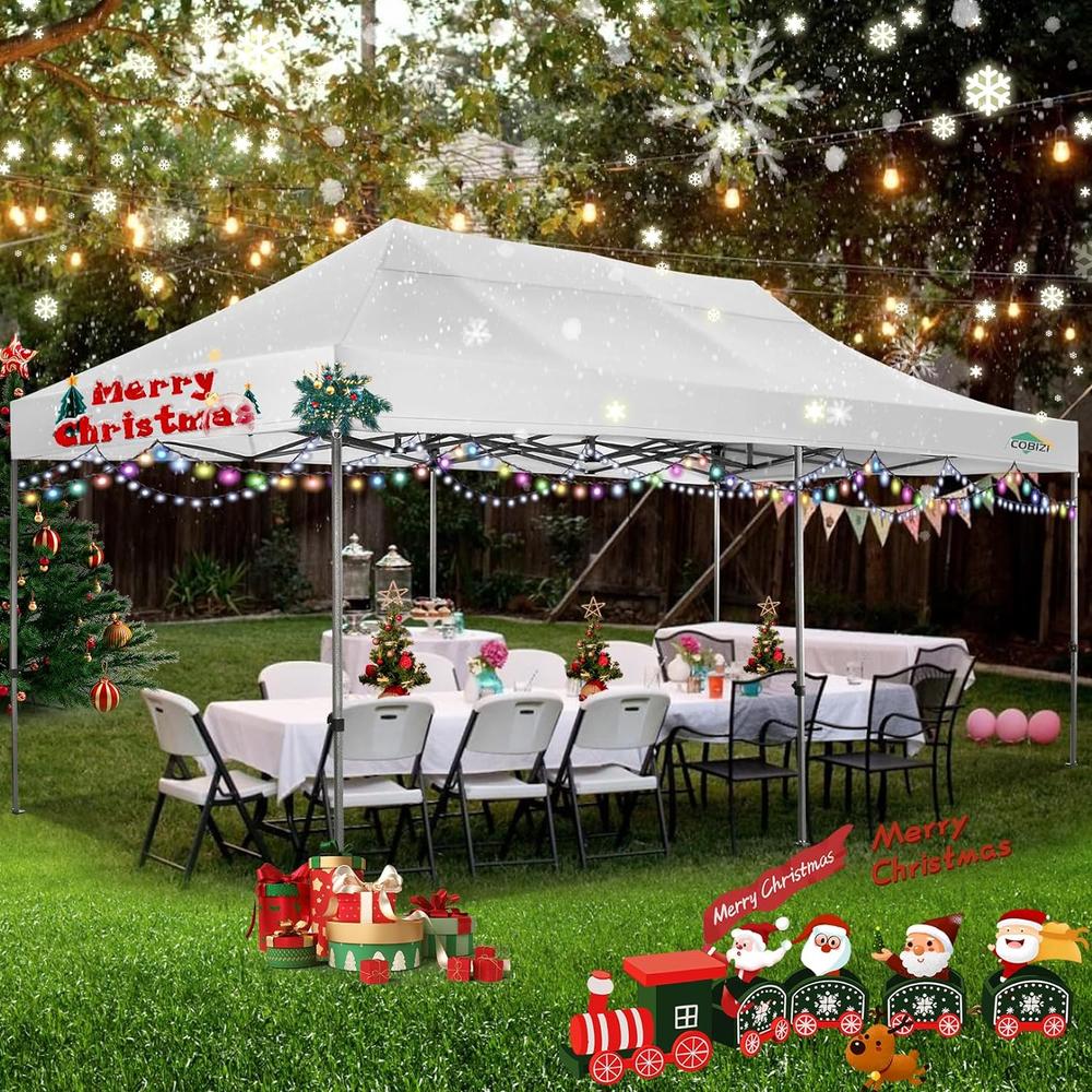 COBIZI 10x20 Pop Up Canopy Without Sidewall, Commercial Instant Outdoor Event Shelter Gazebo,Portable Tents w/4 Sandbags&1 Carrying Bag
