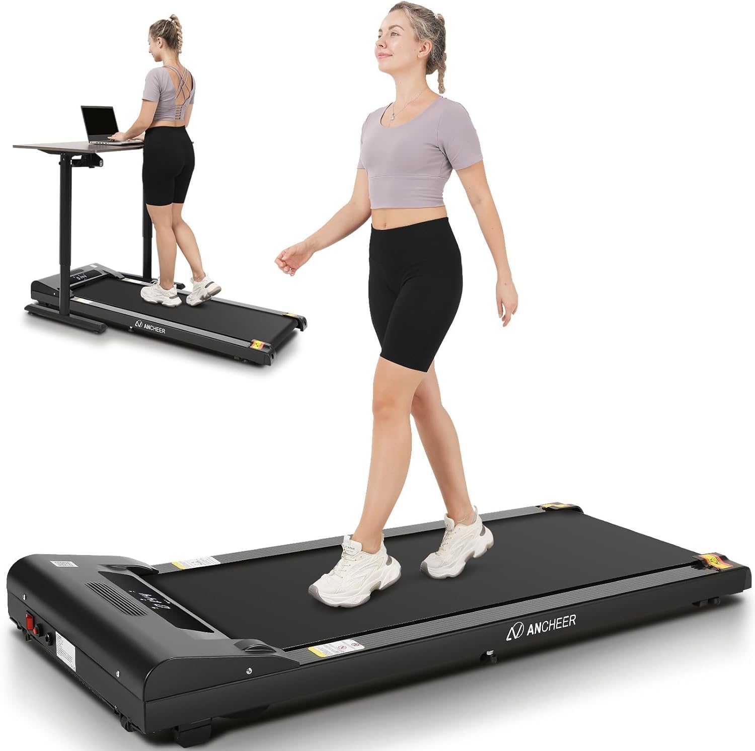 Ancheer Walking Pad Under Desk Treadmill w/Remote Control&LED Screen, Electric Ultra-Quiet Treadmill, Installation-Free, 300lbs Capacity