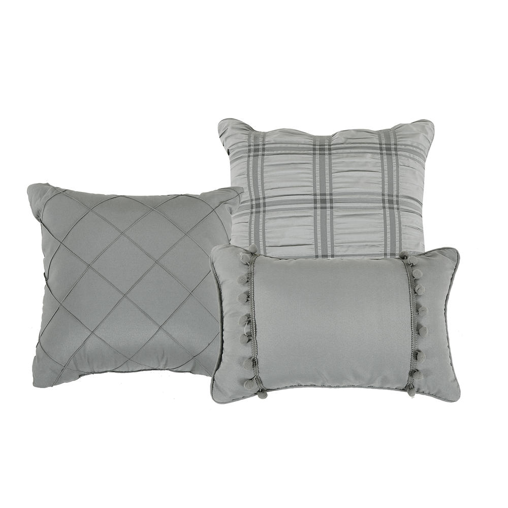 JML 7 Piece Comforter Set Bed In A Bag,Needle Stitch Pinch Pleat Design Comforter Bedding Set