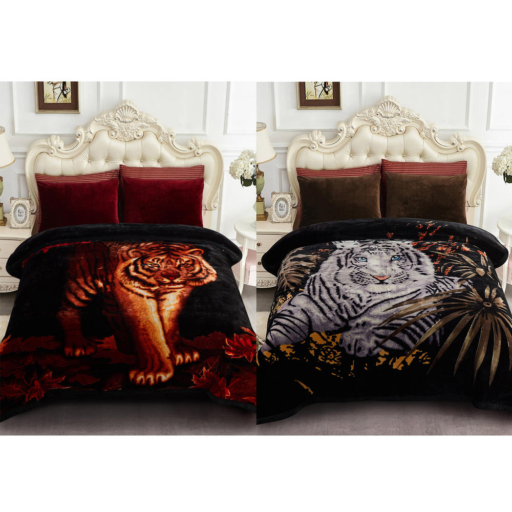 JML Thick Warm Winter Fleece Blanket For King Bed 2 Ply Reversible Soft Raschel Blanket