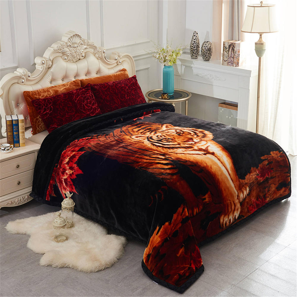 JML Thick Warm Winter Fleece Blanket For King Bed 2 Ply Reversible Soft Raschel Blanket