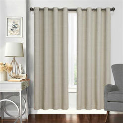 JML Home Decor Solid Flax Window Curtain Panel 52"x84",1Piece Or 2 Piece