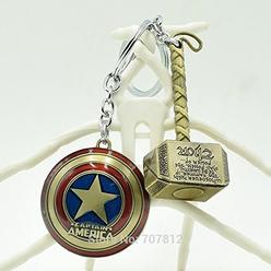 Reindeer Gifts Captain America Thor Hammer Shield Keychain Set