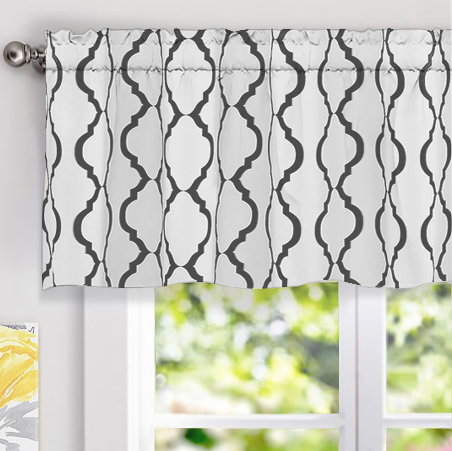 Driftaway Geovany Moroccan Geometric Trellis Pattern Window Curtain Driftaway Geovany Moroccan Geometric Trellis Pattern Window Curtain Valance