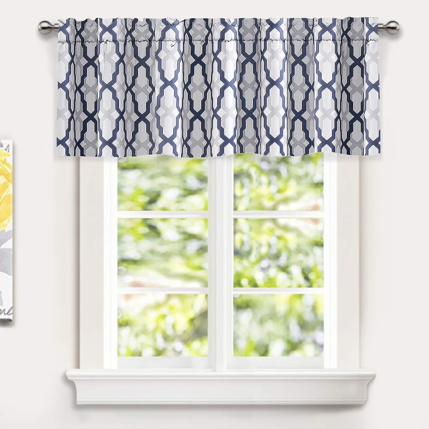 Driftaway Mason Geometric Trellis Pattern Window Curtain Valance