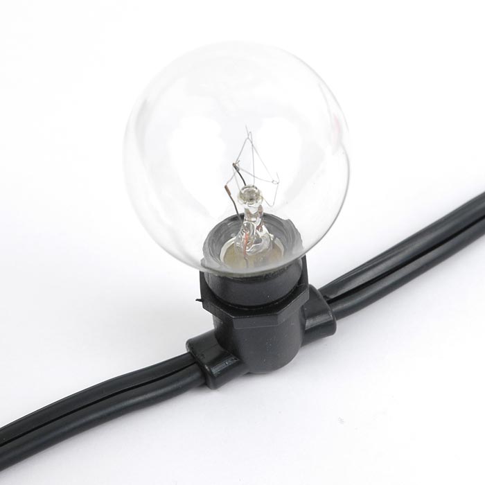 Hd Cb 25 12 Bk Novelty Lights G40 Outdoor Globe String Novelty Lights G40 Outdoor Globe String Heavy Duty Market Café Commercial Grade