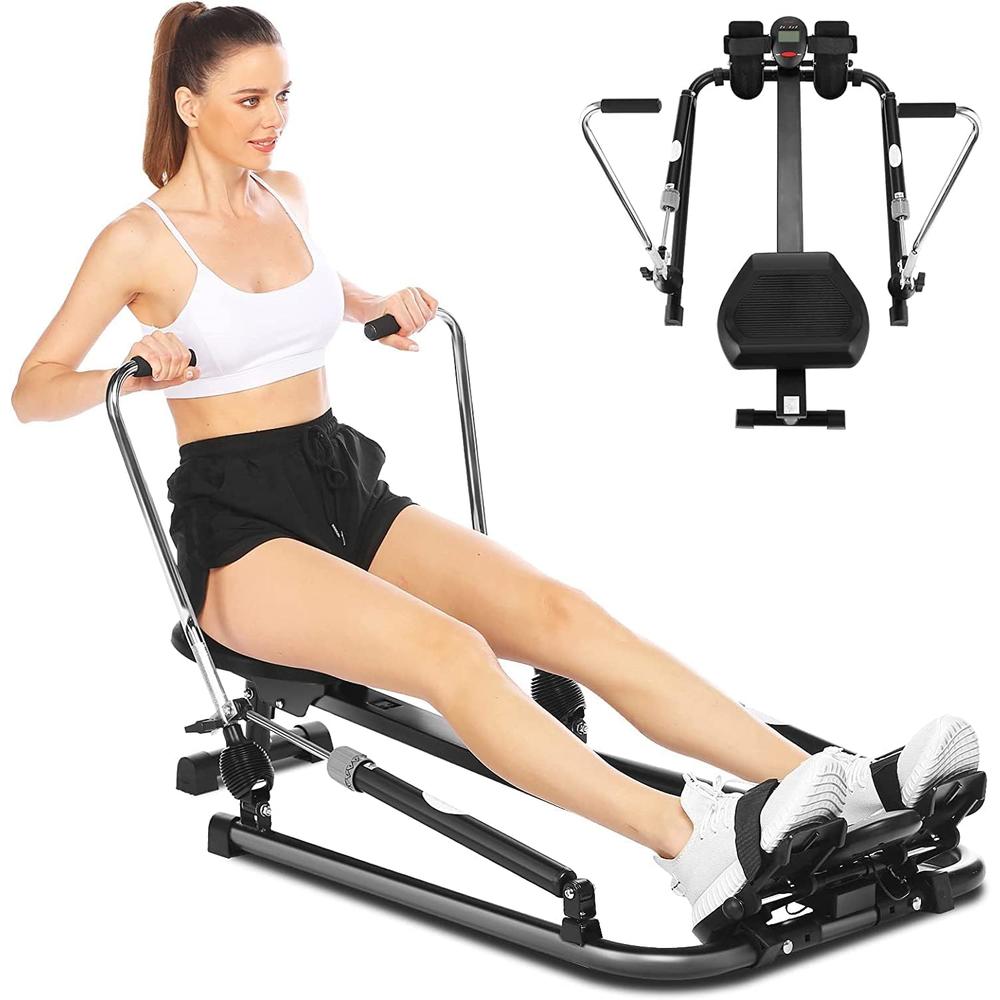Ancheer Foldable Rowing Machine Home w/12 Level Smooth Hydraulic Resistance&LCD Monitor,290lb Weight Capacity&Comfortable Seat Cushion