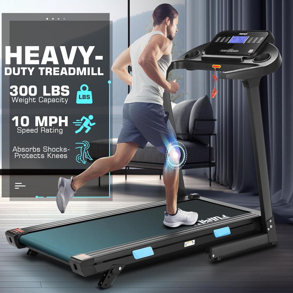 Ancheer 18" Wide Folding Treadmill 300LBS Capacity,3.25HP Electric Treadmill w/ 3-Level Incline&36 Pre-Programs&LCD Display&App Control
