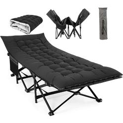 Nictemaw Folding Camping Cot with Cotton Pad for Adults, Heavy Duty Sleeping Cot Bed with Carry Bag,Travel Camp Cots Portable for Outdoor